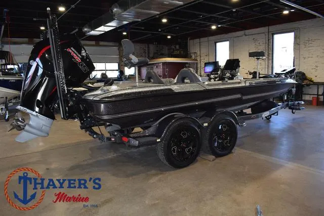 Slide: The Image of 2023 Bass Cat Puma STS boat in showroom at Thayer's Marine. - 3