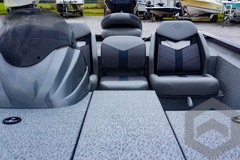 Slide: The Image of 2025 G3 Sportsman 1810 boat interior with sleek seating and modern design. - 33