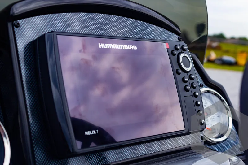 Slide: The Image of Humminbird Helix 7 fish finder on 2025 G3 Sportsman 1810 boat dashboard. - 38