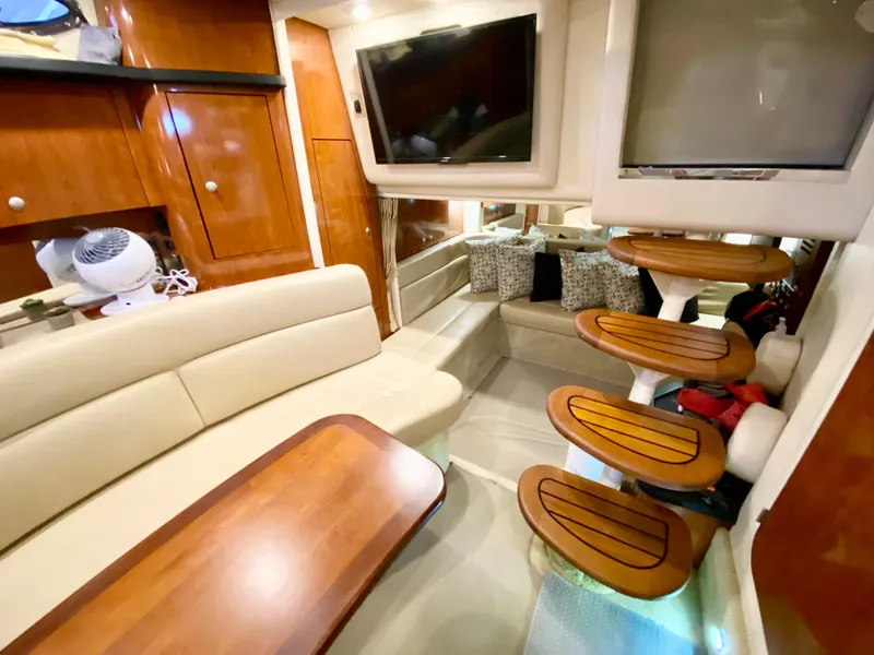 Slide: The Image of Luxurious 2007 Sea Ray 340 Sundancer cabin with plush seating and modern amenities. - 21