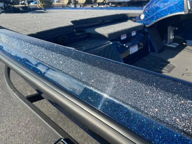 Slide: The Image of 2025 Nitro Z20 XL Pro boat with sparkling blue finish, close-up view. - 10