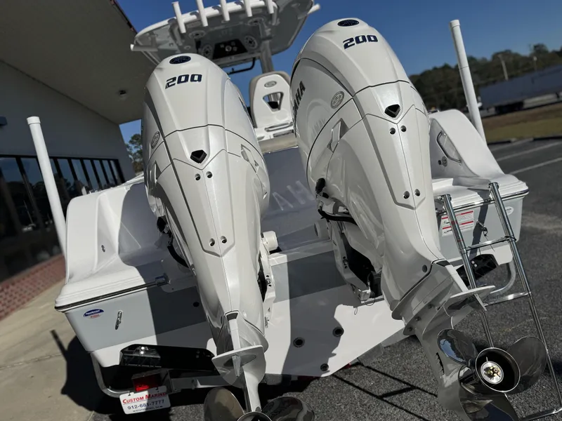 Slide: The Image of 2025 Sportsman Open 262 Center Console with twin 200 horsepower engines. - 8
