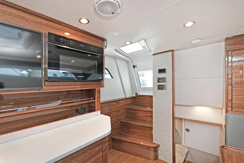 Slide: The Image of Luxurious interior of 2024 Valhalla V-55 Center Console boat with modern amenities. - 31