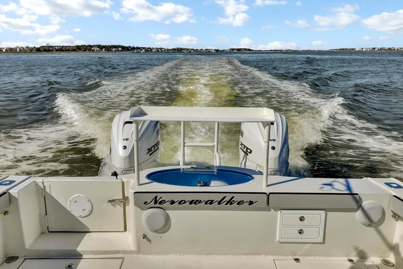 Slide: The Image of Custom 2024 Nerowalker boat cruising on open water, leaving a wake behind. - 22