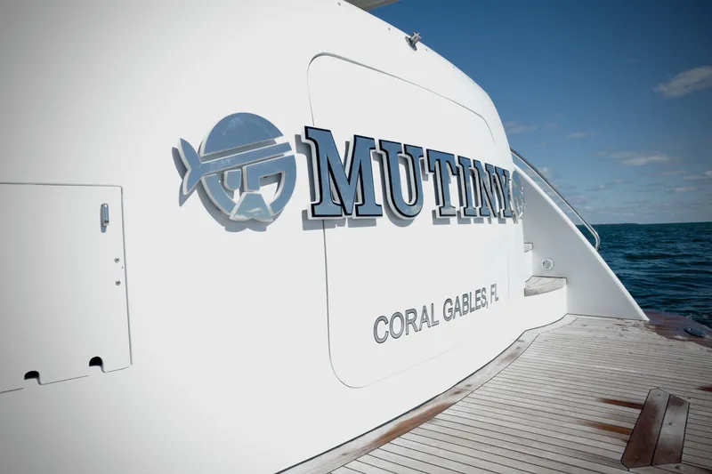 Slide: The Image of 2003 Hatteras 6300 Motor Yacht, "Mutiny," docked in Coral Gables, FL. - 8