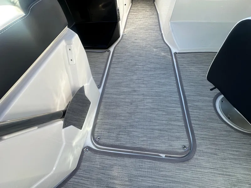 Slide: The Image of Interior view of a 2025 Monterey M-45 boat, featuring sleek flooring and modern design. - 11