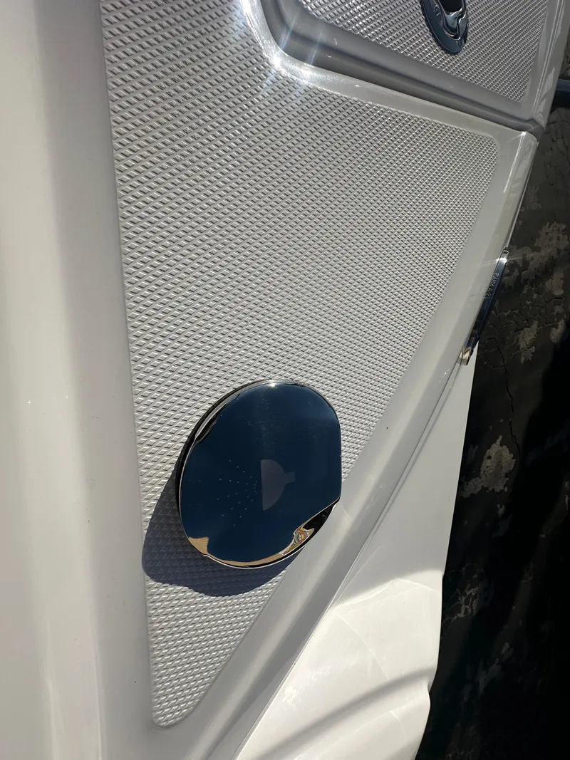 Slide: The Image of 2025 Monterey M-45 boat detail with sleek design and modern finish. - 16