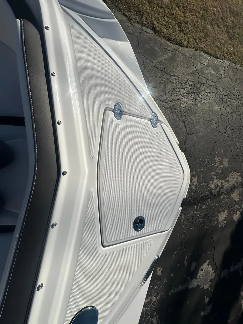 Slide: The Image of 2025 Monterey M-45 boat deck with textured surface and sleek design. - 20