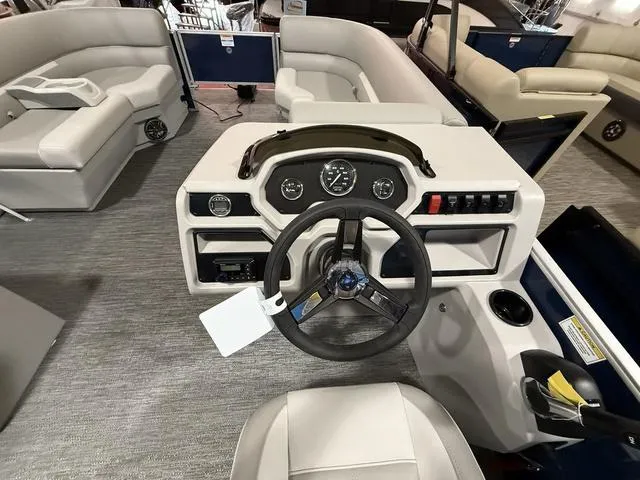 Slide: The Image of 2025 Godfrey Pontoons Xperience 2286 FSX interior with steering console and seating. - 11