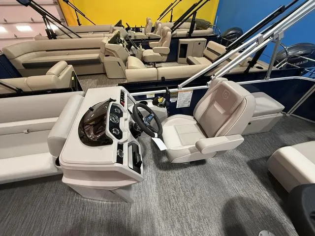 Slide: The Image of 2025 Godfrey Pontoons Xperience 2286 FSX interior with helm and seating. - 12