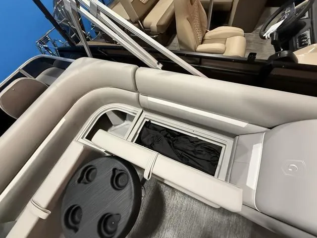 Slide: The Image of 2025 Godfrey Pontoons Xperience 2286 FSX interior seating and storage area. - 14