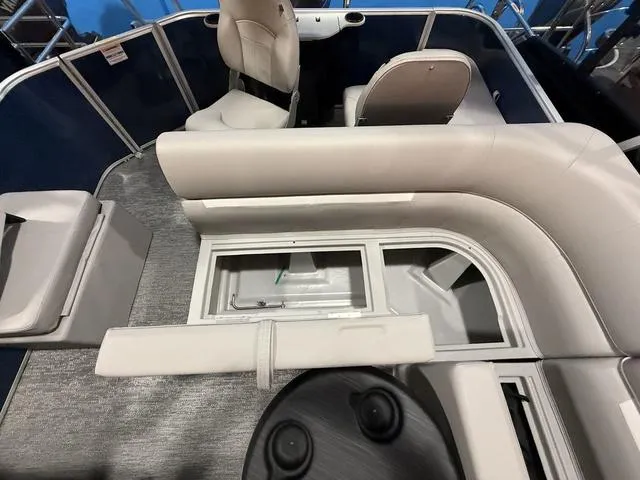 Slide: The Image of 2025 Godfrey Pontoons Xperience 2286 FSX interior seating and storage view. - 15