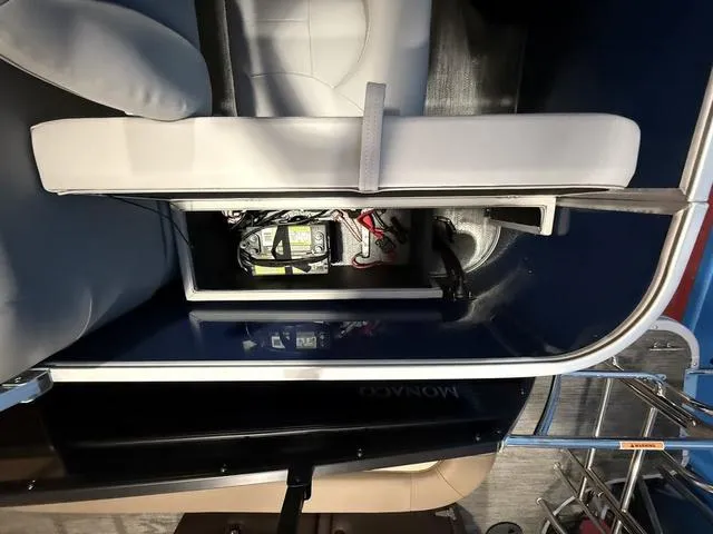 Slide: The Image of 2025 Godfrey Pontoons Xperience 2286 FSX interior storage compartment with battery. - 21