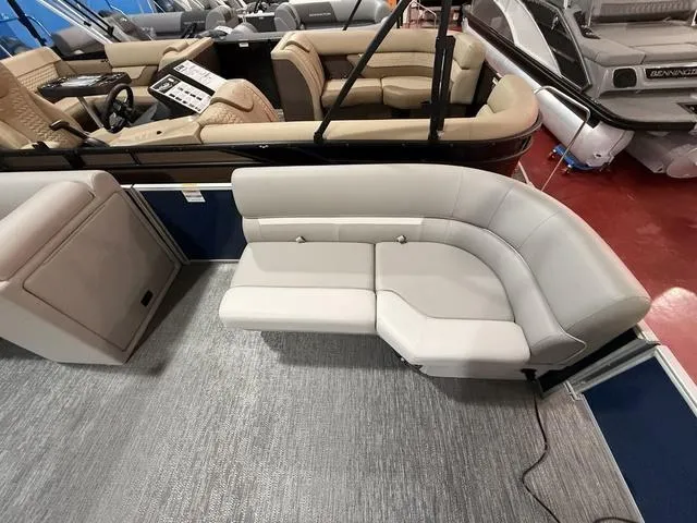 Slide: The Image of 2025 Godfrey Pontoons Xperience 2286 FSX interior with plush seating and modern design. - 7