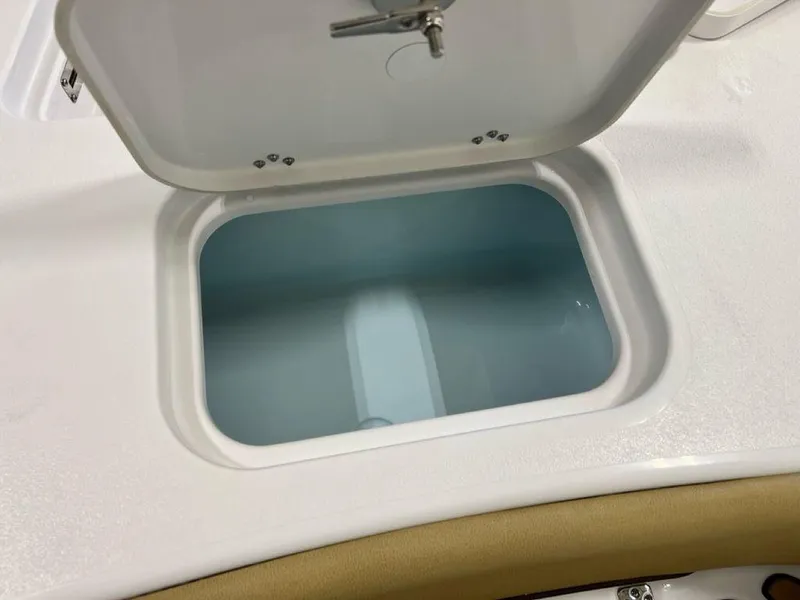 Slide: The Image of 2025 Sportsman Masters 247OE Bay Boat on trailer in showroom. - 6