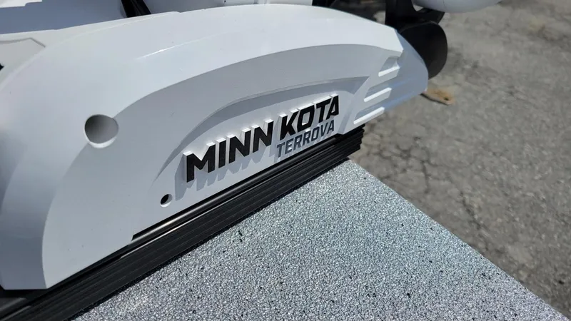 Slide: The Image of Minn Kota Terrova motor on 2025 Xpress H24 Bay boat with Yamaha Vmax 250 SHO. - 12