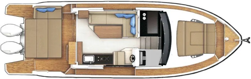Slide: The Image of Top view layout of 2025 Sealine C335V boat interior design. - 30