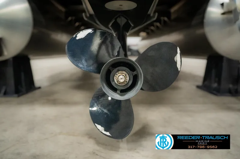 Slide: The Image of 2019 Bennington 21 SLX boat propeller in close-up view. - 49