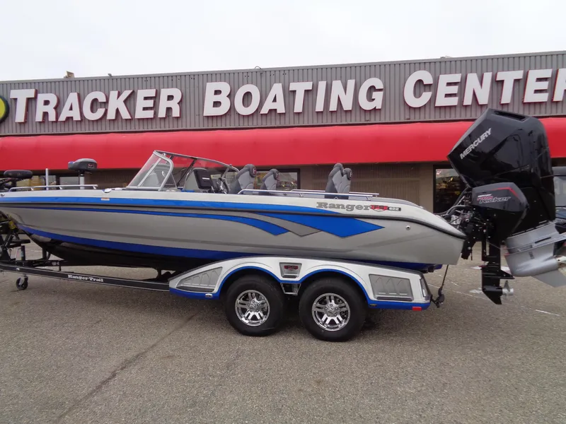 Slide: The Image of 2024 Ranger 622FS Pro boat at Tracker Boating Center. - 2