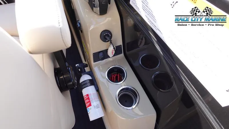 Slide: The Image of Barletta L23UC 2020 boat console with cup holders and fire extinguisher. - 27