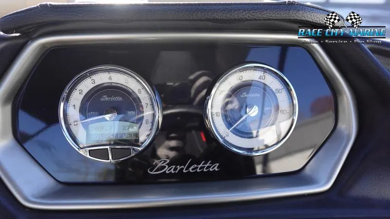 Slide: The Image of Dashboard of 2020 Barletta L23UC boat with speedometer and tachometer. - 32