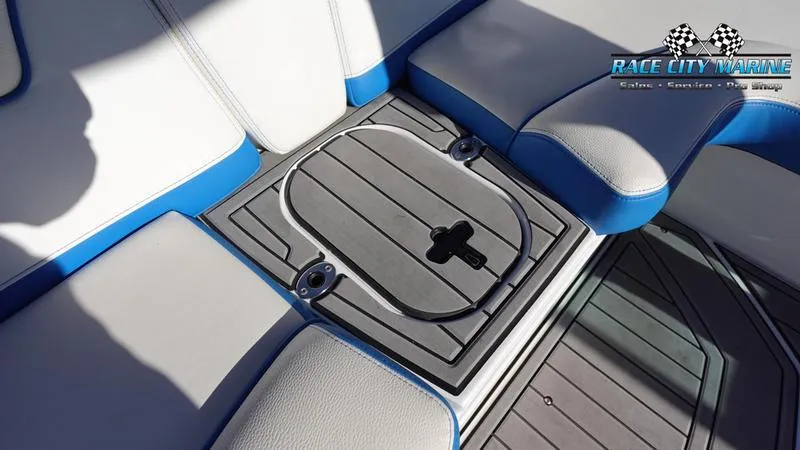 Slide: The Image of 2019 Nautique Super Air Nautique GS20 boat seating with storage compartment. - 24