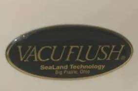 Slide: The Image of Vacuflush SeaLand Technology logo on 2001 Sea Ray Sundancer 540 yacht. - 18