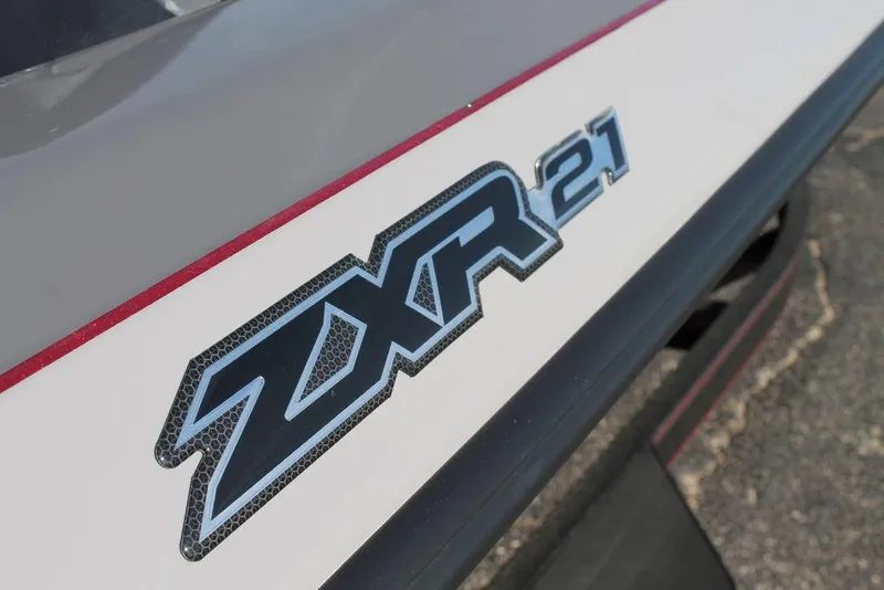 Slide: The Image of Close-up of 2025 Skeeter ZXR21 logo on a boat. - 8