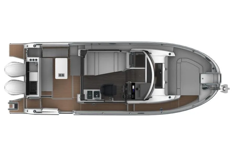 Slide: The Image of 2025 Jeanneau NC 895 Sport Series 2 boat deck with seating and table. - 13