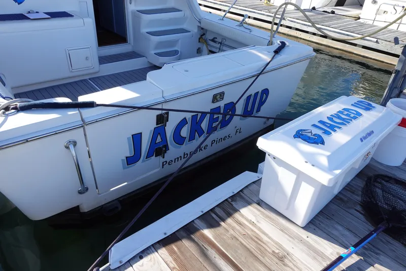 Slide: The Image of 2001 Luhrs 36 Convertible boat named "Jacked Up" docked in Pembroke Pines, FL. - 8