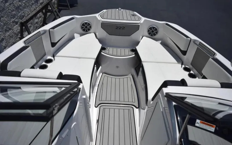 Slide: The Image of 2024 Yamaha Boats 222SD interior with sleek seating and modern design. - 6