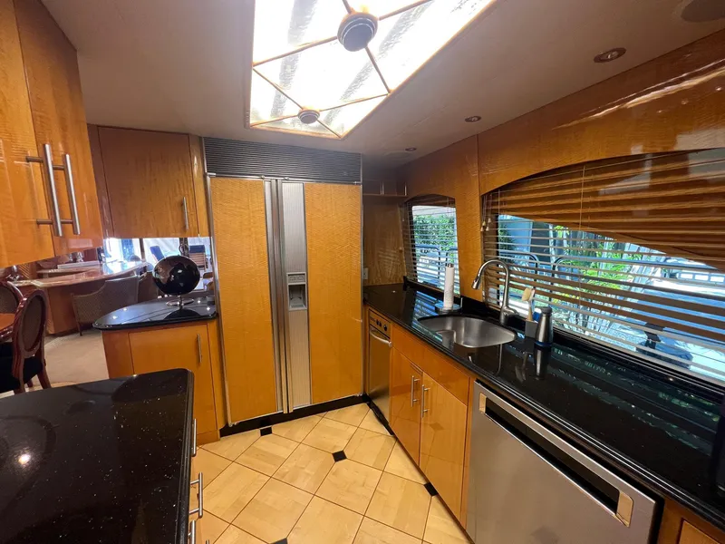 Slide: The Image of Luxurious kitchen interior of 2004 Hatteras 80 Motor Yacht with modern appliances. - 11