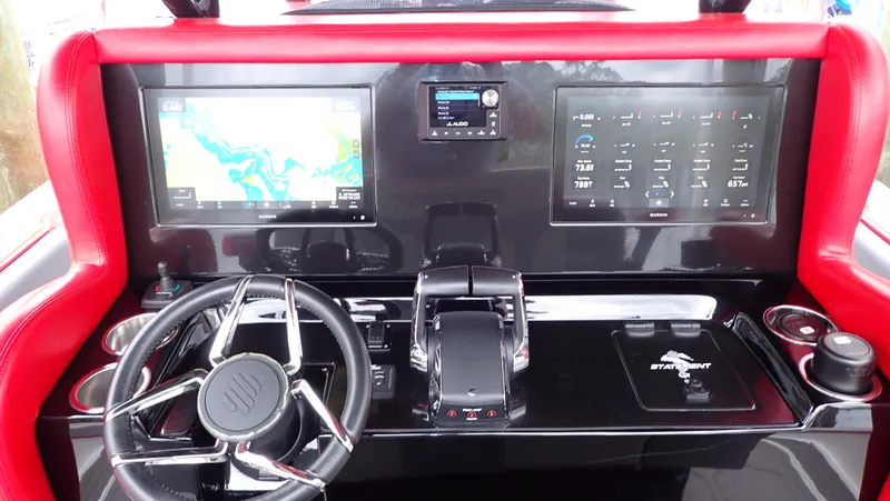 Slide: The Image of 2024 Statement 350 Open dashboard with navigation screens and controls, featuring red accents. - 15