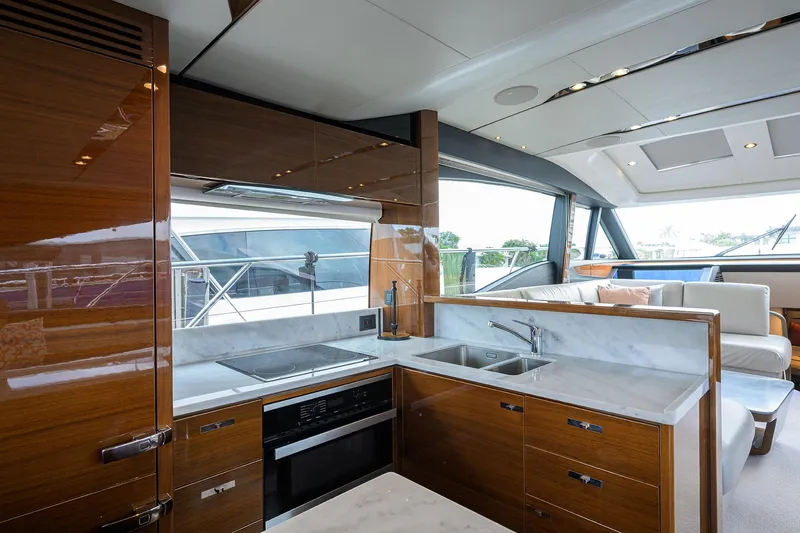 Slide: The Image of Luxurious kitchen interior of 2018 Princess 65S yacht with modern amenities. - 13