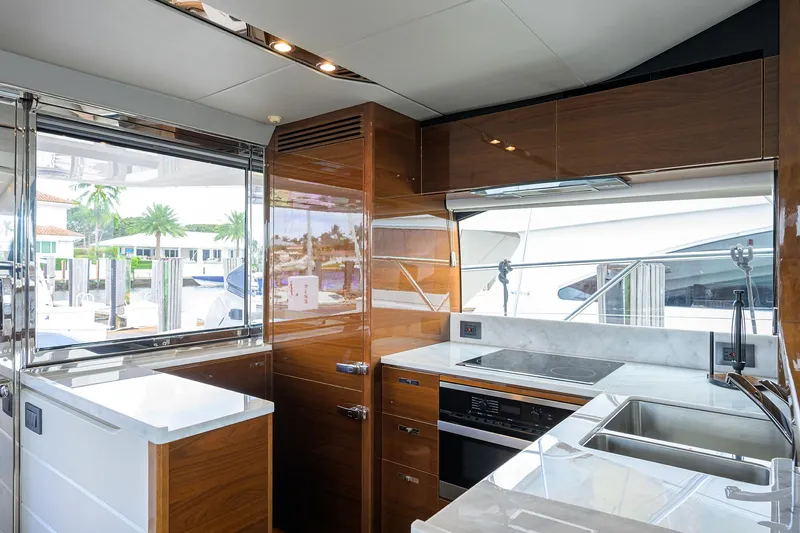Slide: The Image of Luxurious kitchen interior of 2018 Princess 65S yacht with modern appliances and sleek design. - 15