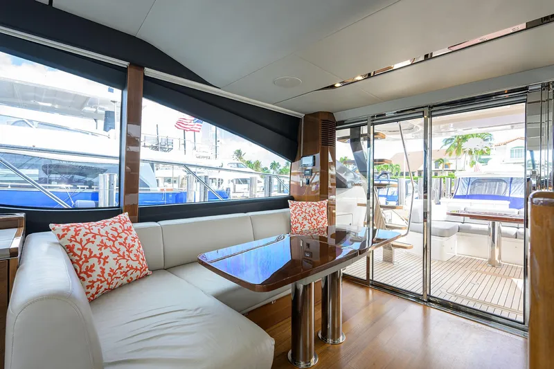 Slide: The Image of Luxurious interior of 2018 Princess 65S yacht with elegant seating and dining area. - 17