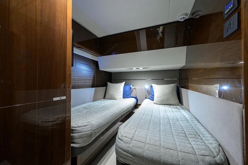 Slide: The Image of Luxurious twin cabin interior of 2018 Princess 65S yacht with modern design. - 29
