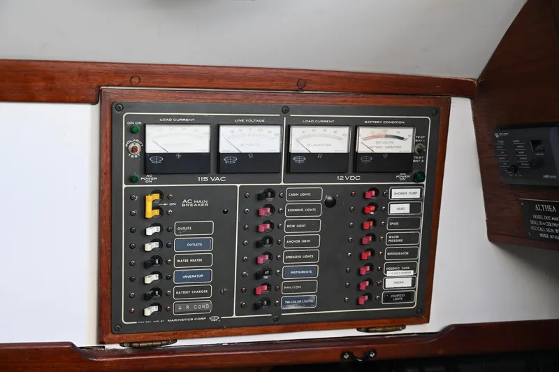 Slide: The Image of Electrical control panel on a 1984 Southern Cross 39 sailboat. - 43