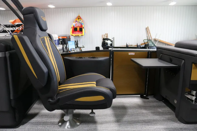 Slide: The Image of 2025 Bennington 22 M FASTBACK interior with luxurious seating and modern design. - 15