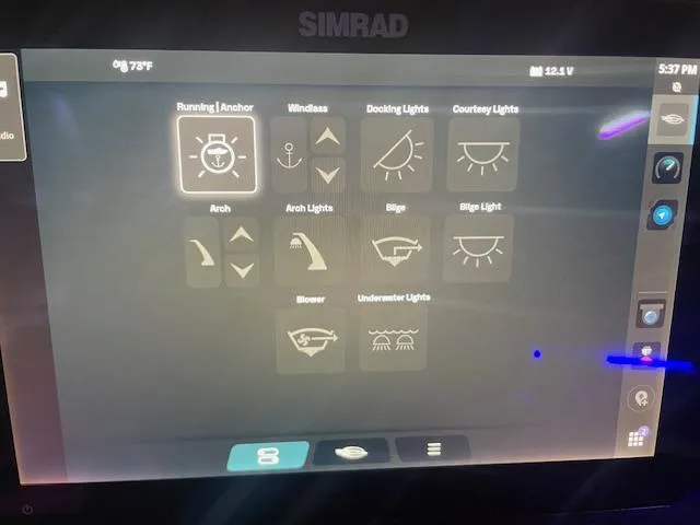 Slide: The Image of Simrad control panel display on 2025 Chaparral 287 SSX boat. - 18