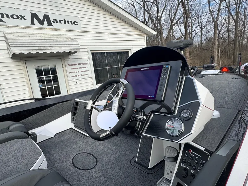 Slide: The Image of 2025 Vexus VXS21 boat dashboard with advanced navigation system at Knox Marine. - 5