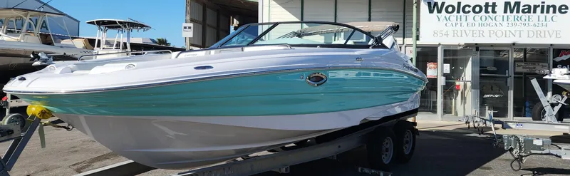 The Image of 2025 SouthWind 2400 SD boat on trailer at Wolcott Marine dealership. - 0