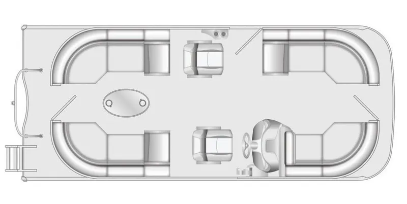 Slide: The Image of Top view of 2025 South Bay 200 pontoon boat layout. - 10