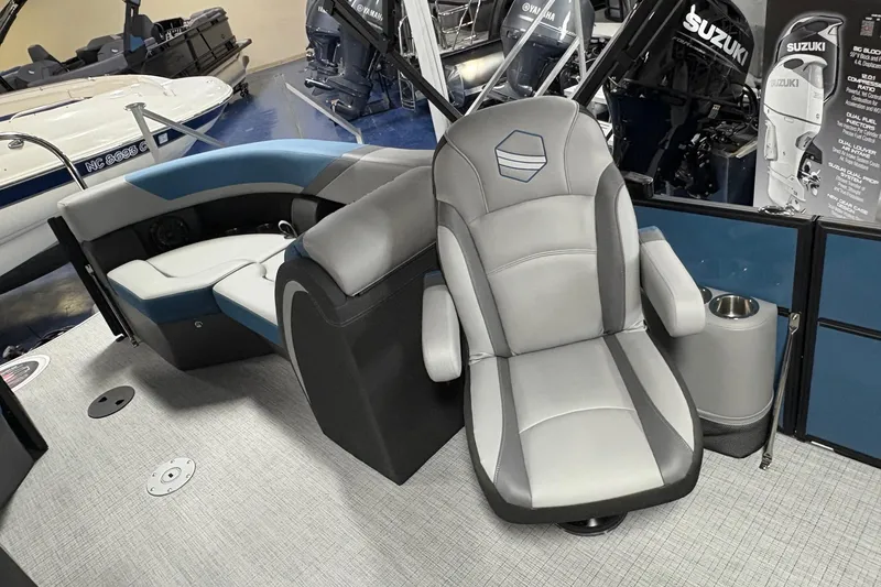 Slide: The Image of 2025 South Bay 200 boat interior with luxurious seating and modern design. - 6