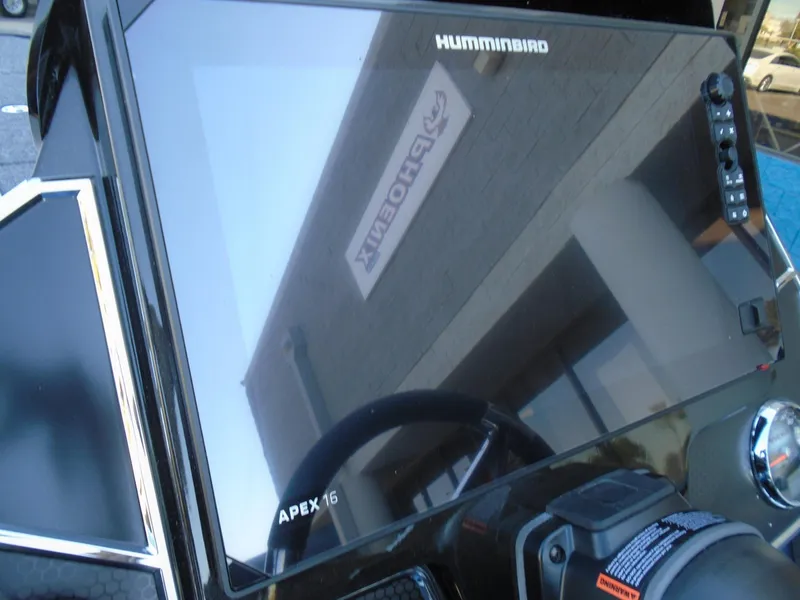 Slide: The Image of Close-up of a Humminbird APEX 16 display on a 2025 Vexus VXS20 boat. - 9