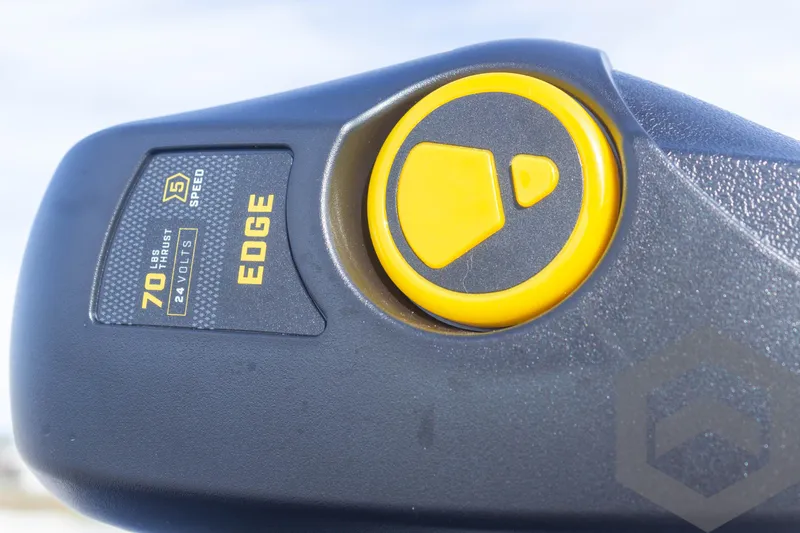 Slide: The Image of Close-up of 2025 G3 Sportsman 1710 control panel with yellow button and EDGE branding. - 27