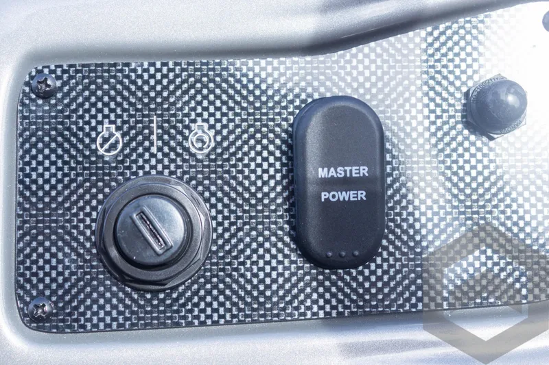 Slide: The Image of Control panel of 2025 G3 Sportsman 1710 with master power switch. - 40