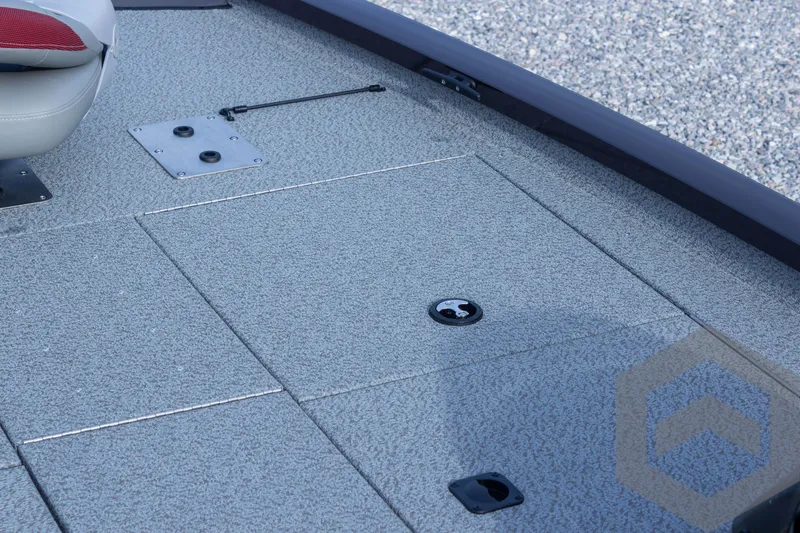 Slide: The Image of 2025 G3 Sportsman 1910 boat deck with storage compartments and seating. - 23