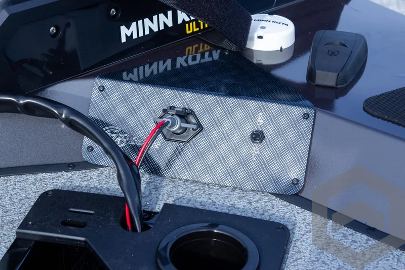 Slide: The Image of Close-up of 2025 G3 Sportsman 1910 boat dashboard with Minn Kota equipment. - 35