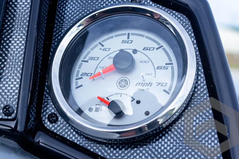 Slide: The Image of Close-up of 2025 G3 Sportsman 1910 speedometer, displaying speed in mph. - 48